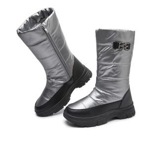 Mid Calf Waterproof Winter Snow Boots Warm Faux Fur Lined